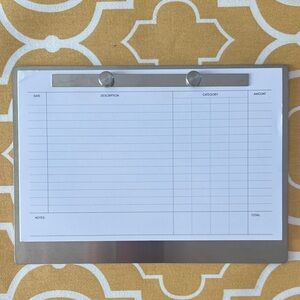 Cloth and Paper stainless steel clipboard with financial notepad
